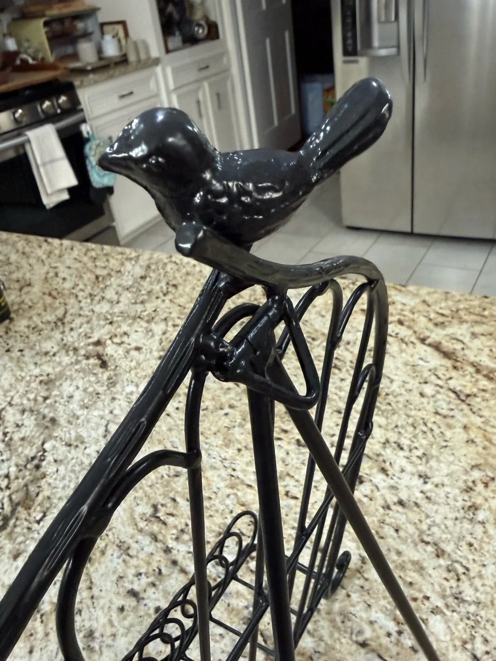 Black Wrought Iron Metal Bird Cookbook Holder Cookbook Stand